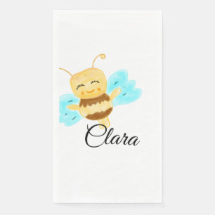 Servilleta De Papel Abeja de miel amarilla simple acuarela agregar nom