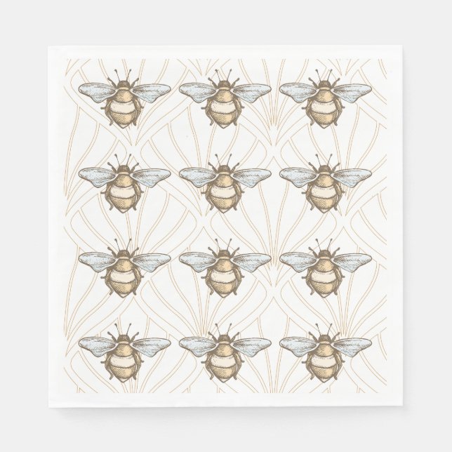 Servilleta De Papel Abeja de miel de época (Anverso)