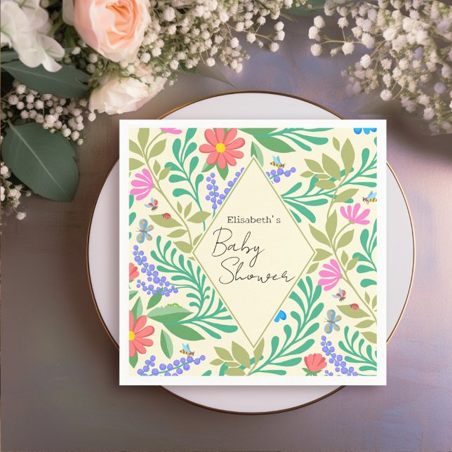 Servilleta De Papel Abeja de miel, galimatías, mariposa, libélula y fl (Subido por el creador)