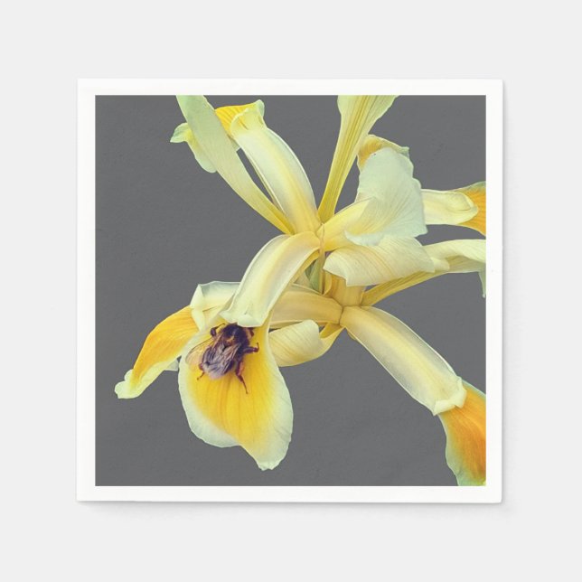 Servilleta De Papel Abeja en una flor amarilla (Anverso)