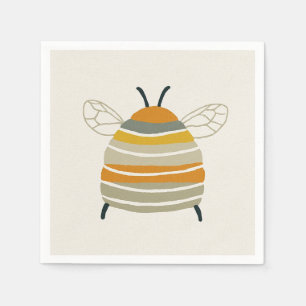 Servilleta De Papel Abeja Melífera Encantadora de la Mitad del Siglo