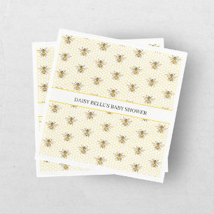 Servilleta De Papel Abeja Mielera Pequeña En Camino Amarillo Fiesta de