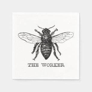 Servilleta De Papel Abeja Obrera Miel Abejorro Negro