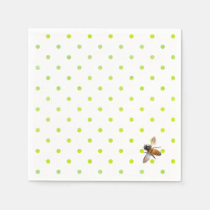 Servilleta De Papel Abeja  patrón de polka-punto verde retro