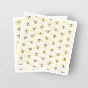 Servilleta De Papel Abeja Pequeña Miel De Camino Amarillo Shower De Be