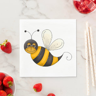 Servilleta De Papel Abeja Sonriente Personaje de Abejorro Divertido