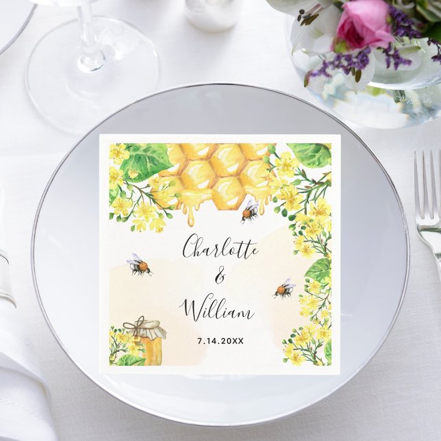 Servilleta De Papel Abejas de burbujas boda de flores amarillas (Subido por el creador)
