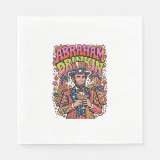 Servilleta De Papel Abraham Patriótico Bebiendo Retro