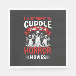 Servilleta De Papel Abraza y mira películas de terror Esqueleto Hallow