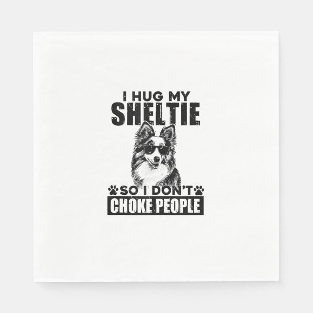 Servilleta De Papel Abrazo mi concha para no asfixiar a la gente Perro (Anverso)