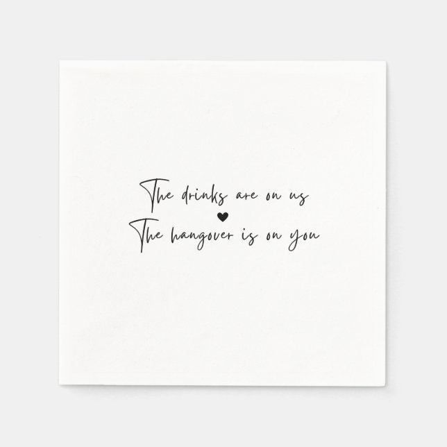 Servilleta De Papel Abrir servilletas de bar para Boda o Fiesta (Anverso)