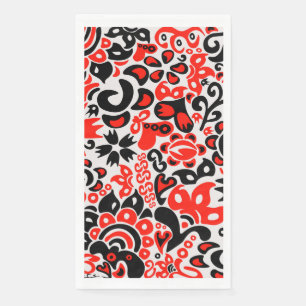 Servilleta De Papel Abrupción del patrón floral del arte folklórico ét