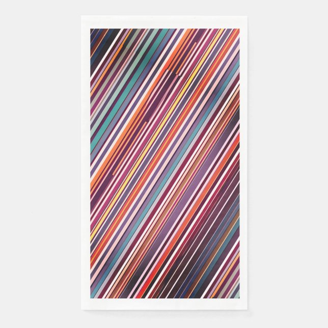 Servilleta De Papel Abstracción moderna de franja vertical en ciruela  (Anverso)