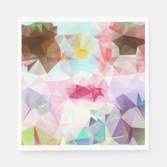 Servilleta De Papel Abstract Geometric Low Poly Mosaic (Anverso)