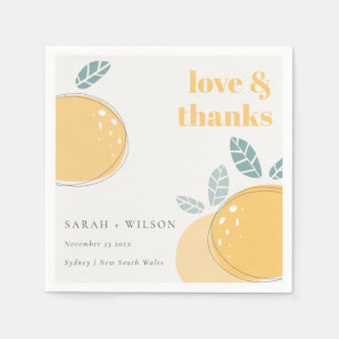 Servilleta De Papel Abstract Lemon Fruity Boda audaz gracias