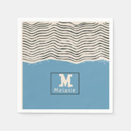 Servilleta De Papel Abstract minimalist artistic lines Monogram