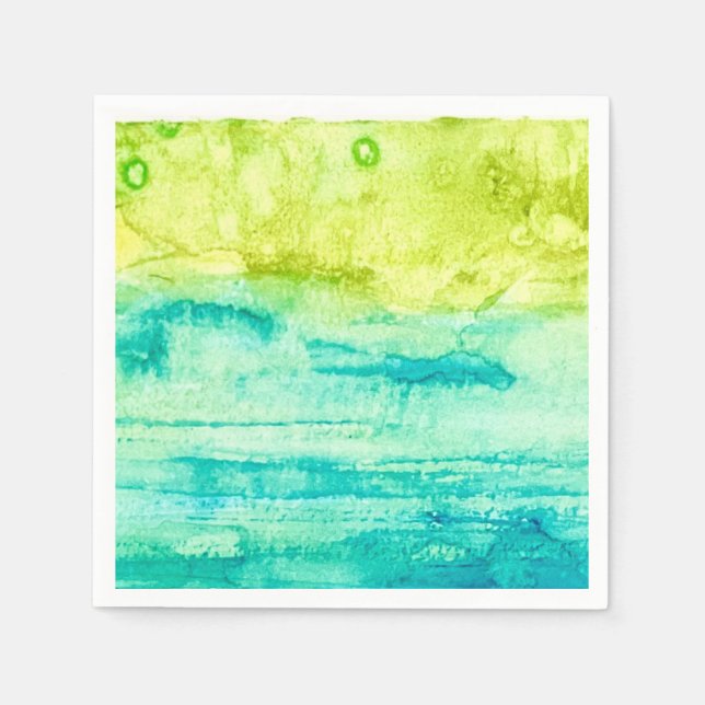 Servilleta De Papel Abstract Ocean Watercolor (Anverso)