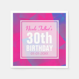 Servilleta De Papel Abstract Pink Blue 30th Birthday Paper Napkins