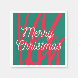 Servilleta De Papel Abstract Red Green Personalized Merry Christmas