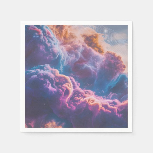 Servilleta De Papel Abstract Space Nebula Art - Colorful Cosmic (Anverso)