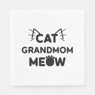 Servilleta De Papel Abuela de gato Meow Shirt - Regalo