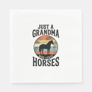 Servilleta De Papel Abuela Que Ama Los Caballos Diseño Vintage