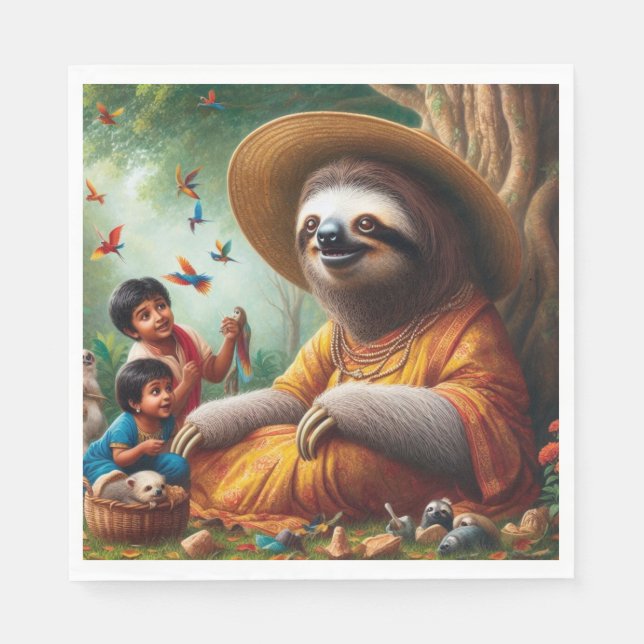 Servilleta De Papel Abuela Sloth (Anverso)