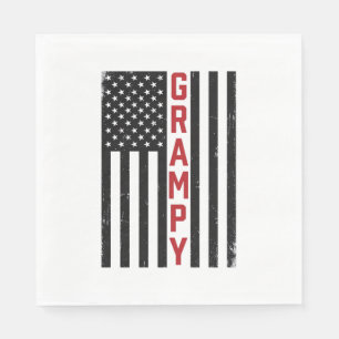 Servilleta De Papel Abuelo Bandera Americana Patriótico Vintage Diseño
