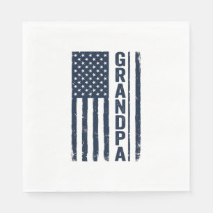 Servilleta De Papel Abuelo Diseño Patriótico Deteriorado Bandera Ameri