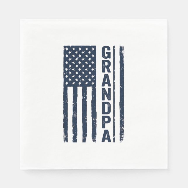 Servilleta De Papel Abuelo Diseño Patriótico Deteriorado Bandera Ameri (Anverso)