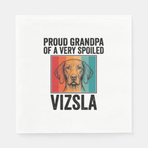 Servilleta De Papel Abuelo Orgulloso Vizsla Diseño Vintage Amante de l