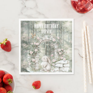 Servilleta De Papel Abundancia de jardín floral rosado encantado