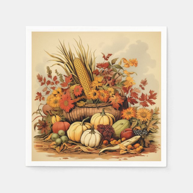 Servilleta De Papel Abundancia de otoño: Bountiful Feast (Anverso)