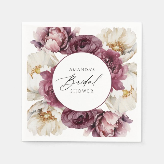 Servilleta De Papel Abundancia Rusa Floral Ducha Bridal (Anverso)