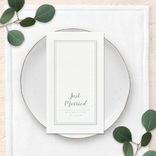 Servilleta De Papel Acabo de casar al Sr. y a la Sra. Rustic Green Bod
