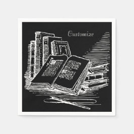 Servilleta De Papel Academia Negra Y Blanca