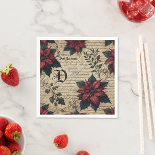 Servilleta De Papel Academia Oscura Poinsettia Parchment Decoupage