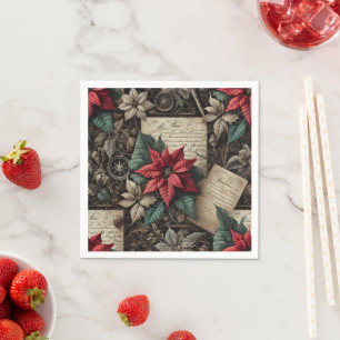 Servilleta De Papel Academia Oscura Poinsettia Stationery Decoupage