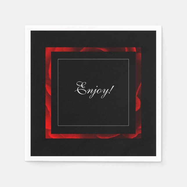 Servilleta De Papel Accent Floral Rojo Moderno  (Anverso)