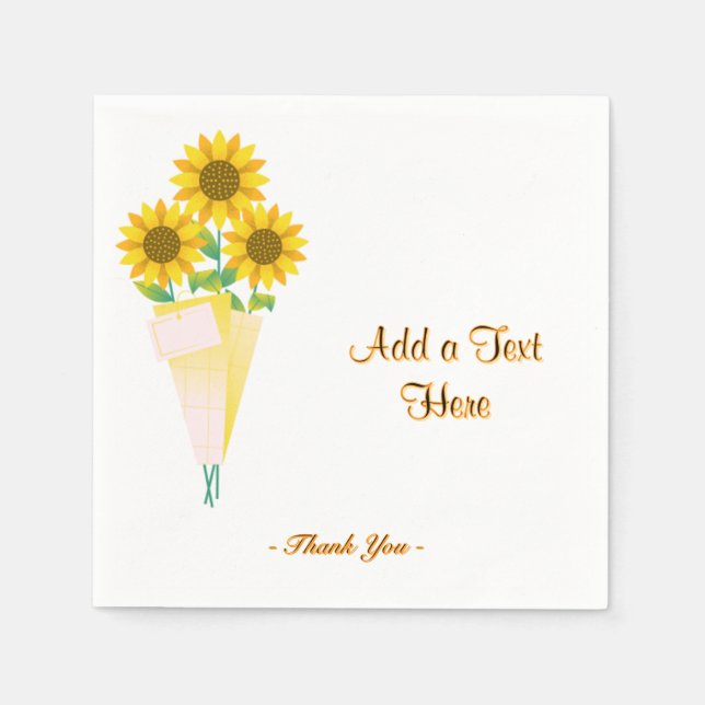 Servilleta De Papel Accesorios de mesa de apreciación floral con texto (Anverso)