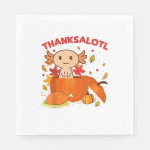 Servilleta De Papel Acción de Gracias Axolotl Thanksalotl Salamander T