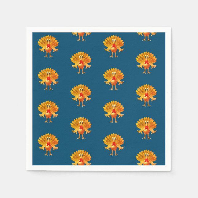 Servilleta De Papel acción de gracias feliz, acción de gracias turquía (Anverso)