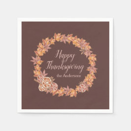 Servilleta De Papel Acción de Gracias Personalizada | Hojas de cascada