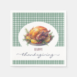 Servilleta De Papel Acción de Gracias Rústica Feliz
