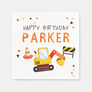 Servilleta De Papel Accionador personalizado de cumpleaños de construc