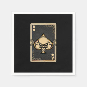 Servilleta De Papel Ace Spades Skull Cards Poker Casino Jugador Gambli