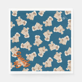 Servilleta De Papel Aceites de cangrejo (blanco sobre azul) Fiesta Nap