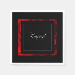 Servilleta De Papel Acento floral rojo moderno