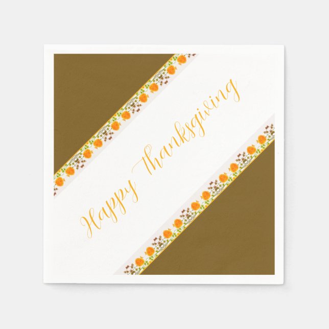 Servilleta De Papel Acentuado con toallas de patrón Naranja (Anverso)