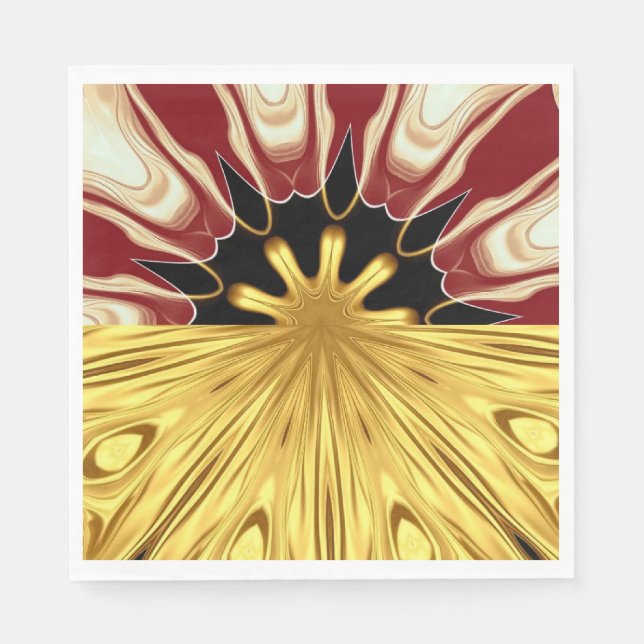 Servilleta De Papel Achempong Designer Linen: Crimson & Gold Opulent S (Anverso)